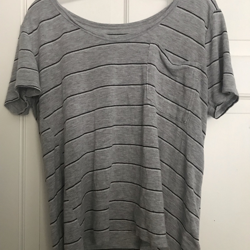 Tee shirt with stripes and pocket